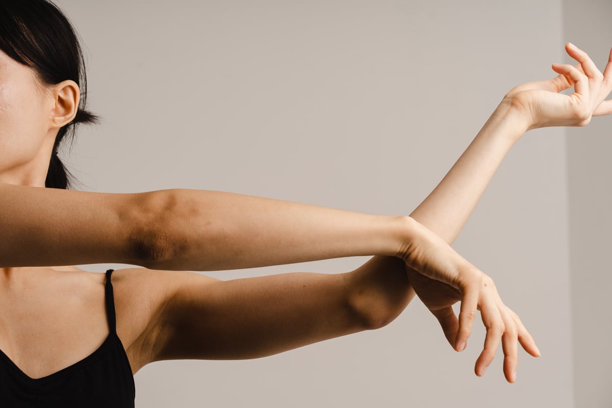 Woman Dancing Gracefully with Hand Movements